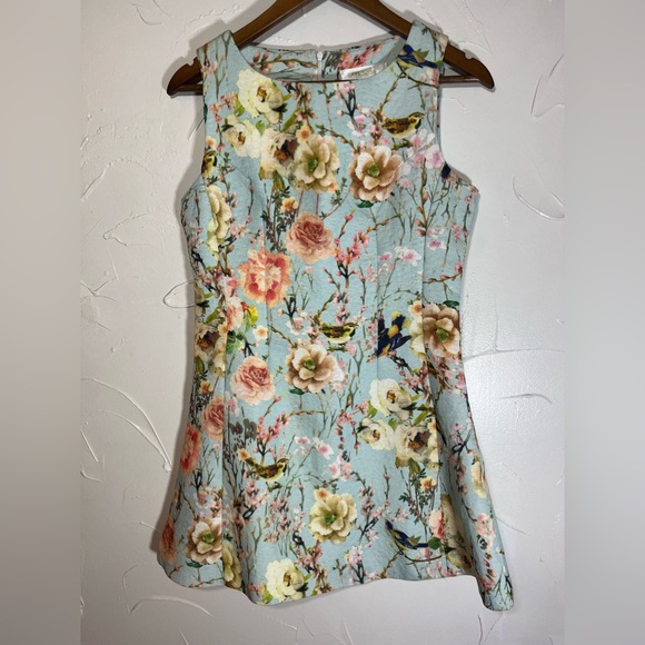 Midasen Pastel Winery Fit&Flare Floral Mini Dress SZ M - Picture 5 of 14